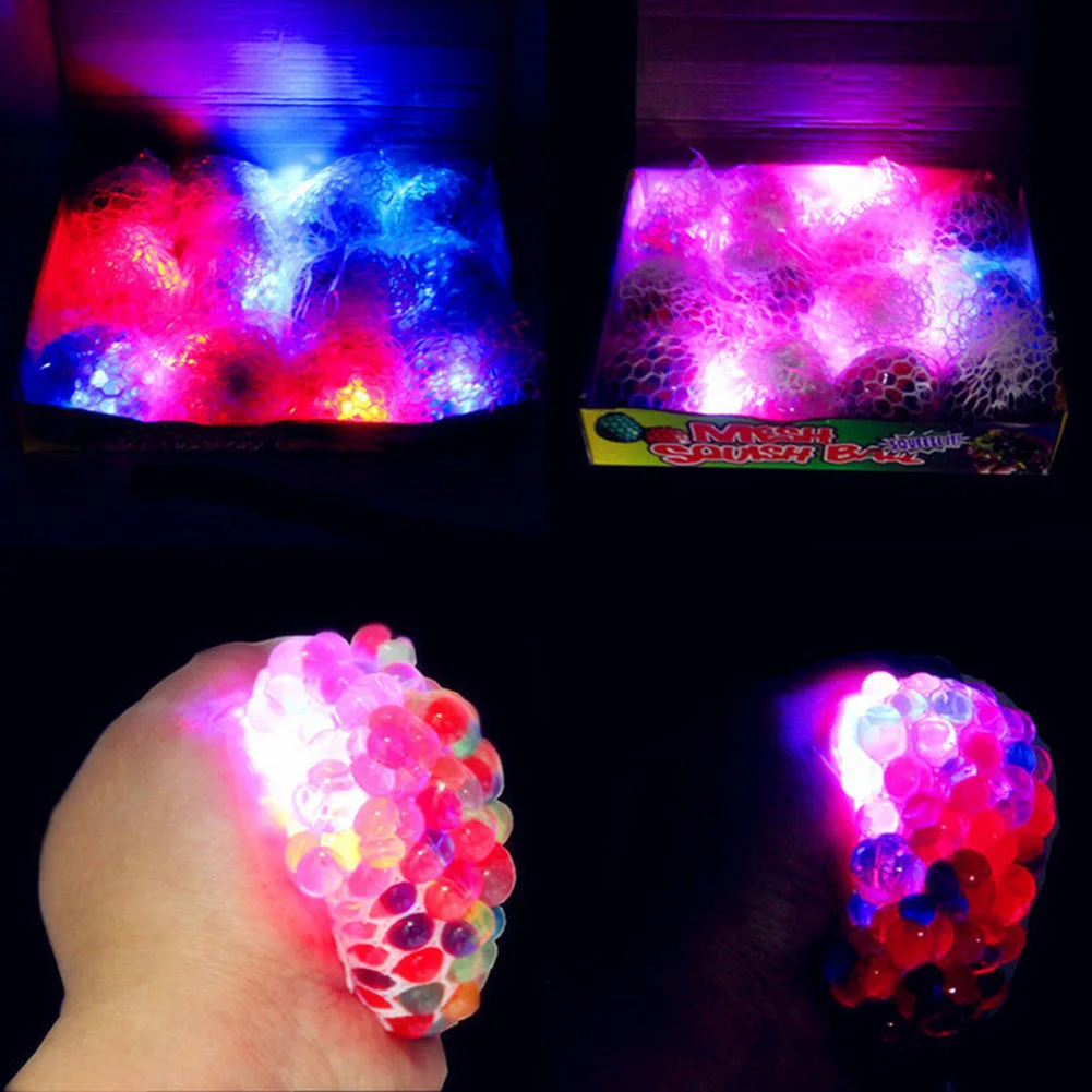 Anti-Stress Ball LED Mesh Squeeze Ball Toys Home And Office Use Stress Relief Toys For Easter Christmas Birthday