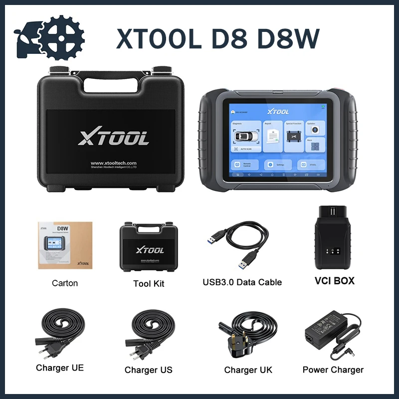 

XTOOL D8W WIFI OBD2 Scanner Car Diagnostic Tool With ECU Coding Active Test Key Programming 38 Resets CAN FD DOIP Topology PK D8