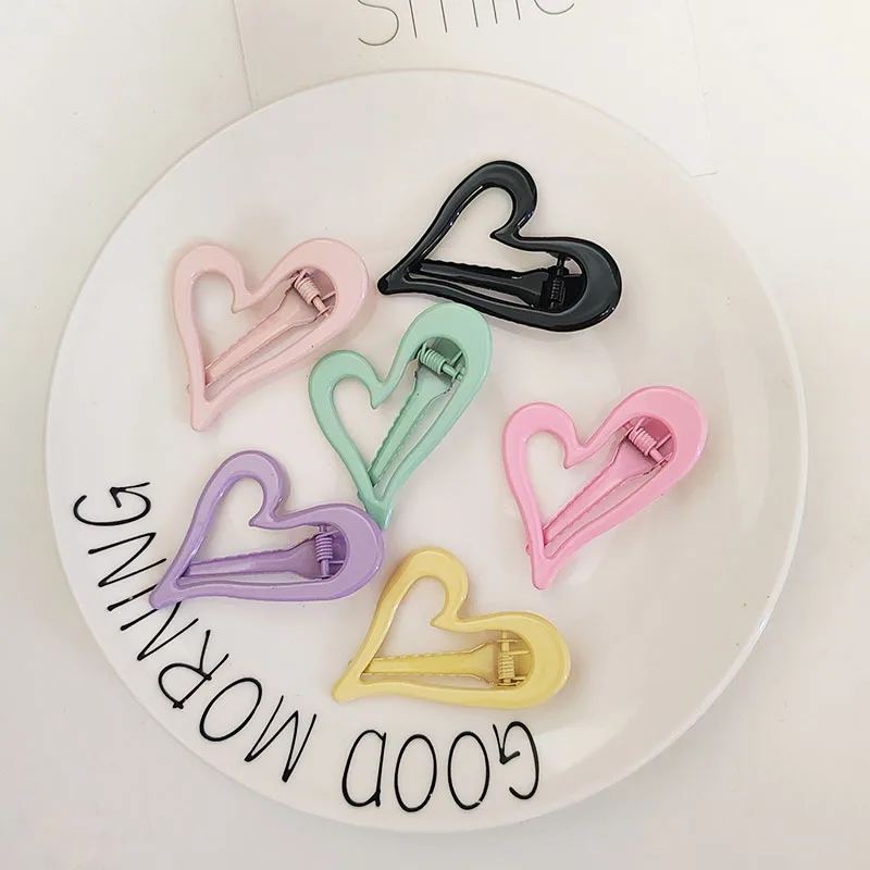 2szt Alloy Heart Kolorowa spinka do włosów Spinki do włosów dla kobiet Dziewczyny Dzieci Prezent Codzienne akcesoria do włosów Narzędzie Impreza Ozdoba świąteczna