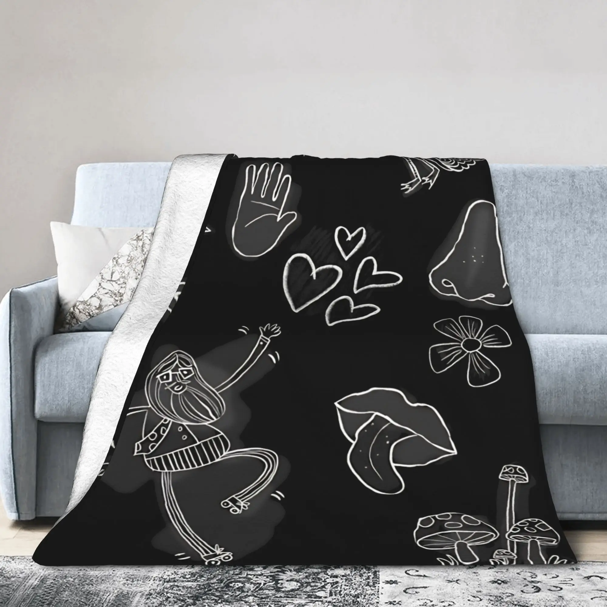 PSI King Figments Psychonauts Blanket Fleece  Relax Lightweight Thin Throw Blanket for Bedroom Quilt