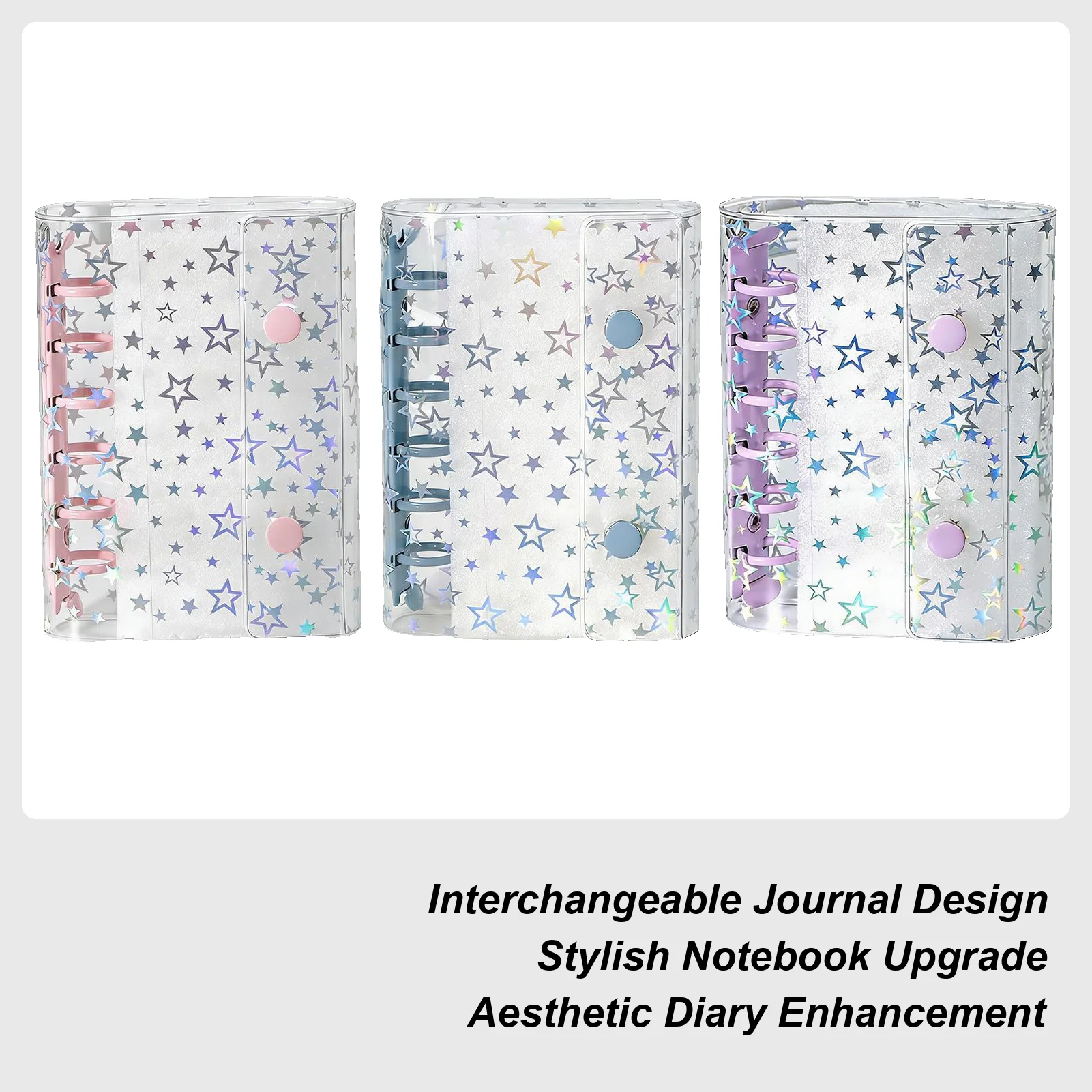 

Binder Cover A7 Glitter Star Budget Planner Shell Transparent Budget Binder Cover For Cash Envelopes Journal Albums Organizer