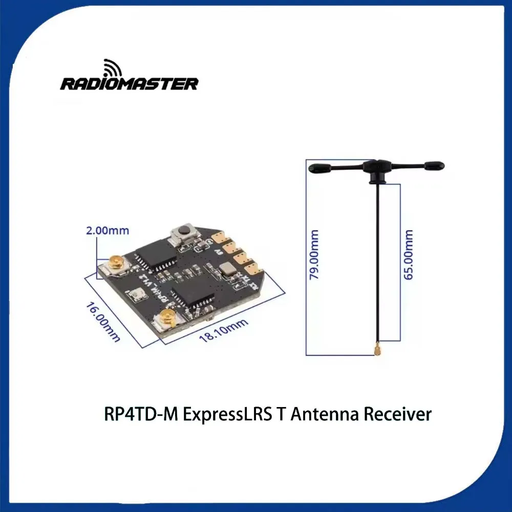 

Radiomaster RP4TD-M ExpressLRS 2,4 ГГц Мини-приемник с двойной антенной True Diversity Быстрое реагирование Низкая задержка для плавной работы