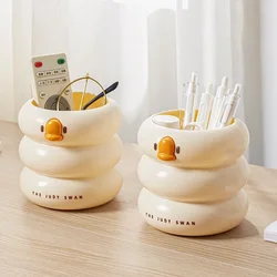 Cute Cartoon Round Pencil Holder Office Desk Pen Pot Cup Case Container Organiser Durable Pencil Case