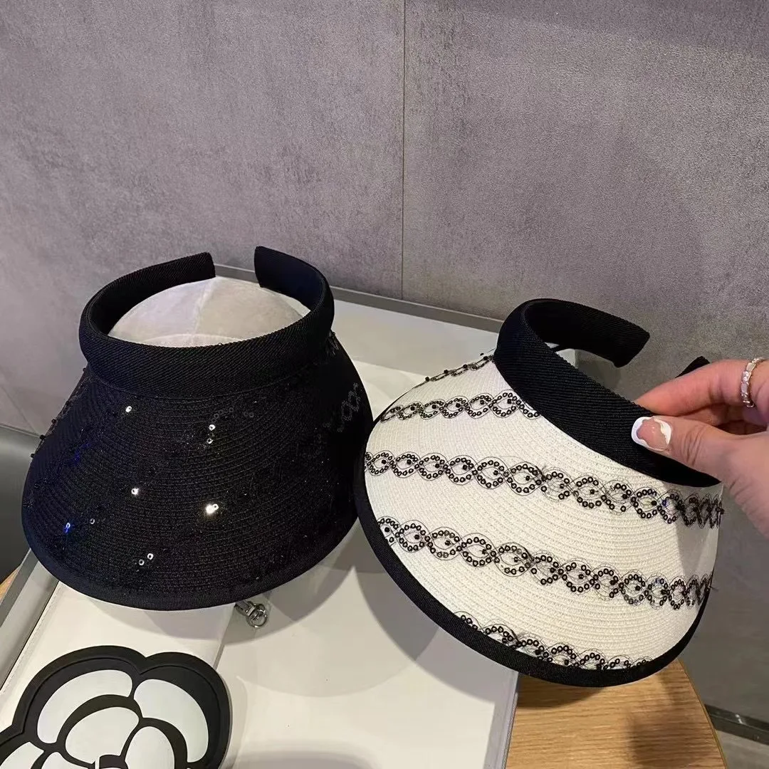 2025 صيف جديد! عصابة رأس نسائية - نوع دانتيل ترتر فارغ - قبعة من القش - متعددة الاستخدامات، للتظليل في الهواء الطلق