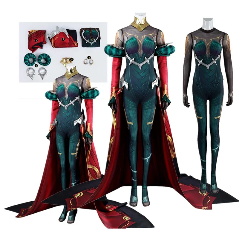 غامض ميل تأثيري ارتداءها LoL فانتازيا زي المرأة لعب الأدوار بذلة أقراط برقبة ملابس هالوين كرنفال حفلة البدلة #1