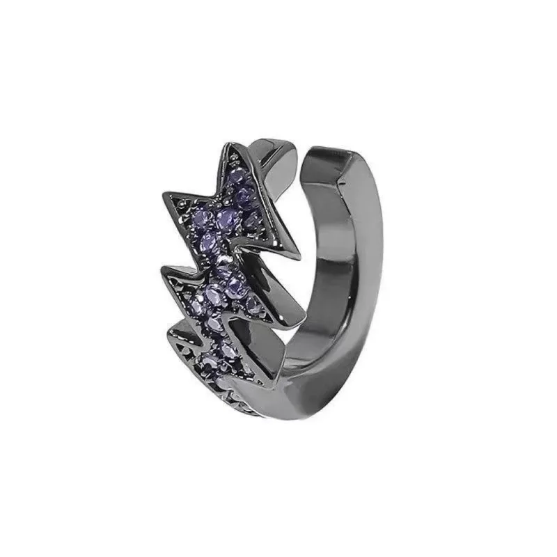 

Gorgeous and cool lightning ear clip, men's irregular electrocardiogram earrings, clothing accessories