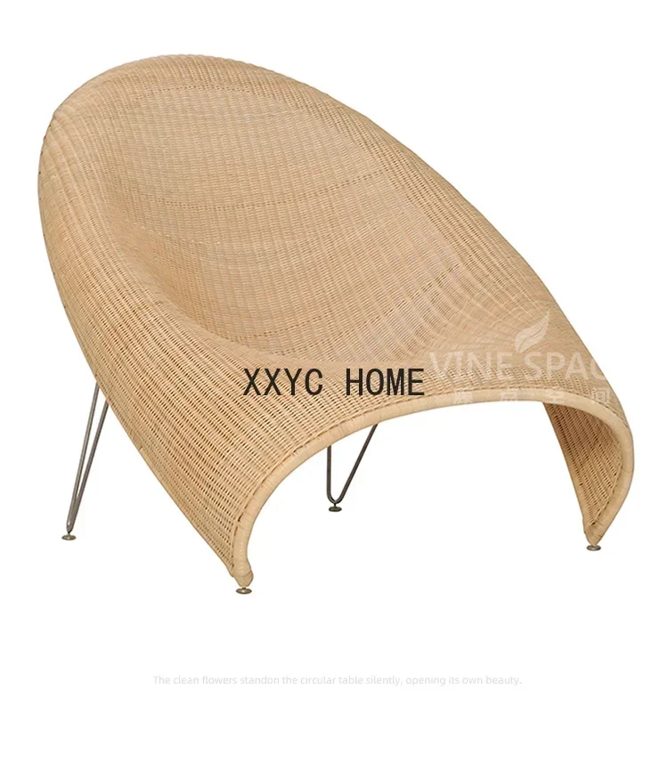 

Rattan Sofa Pedal Indoor Rattan Chair Furniture Nordic Bed & Breakfast Hotel Model Room Leisure Chair Waterproof