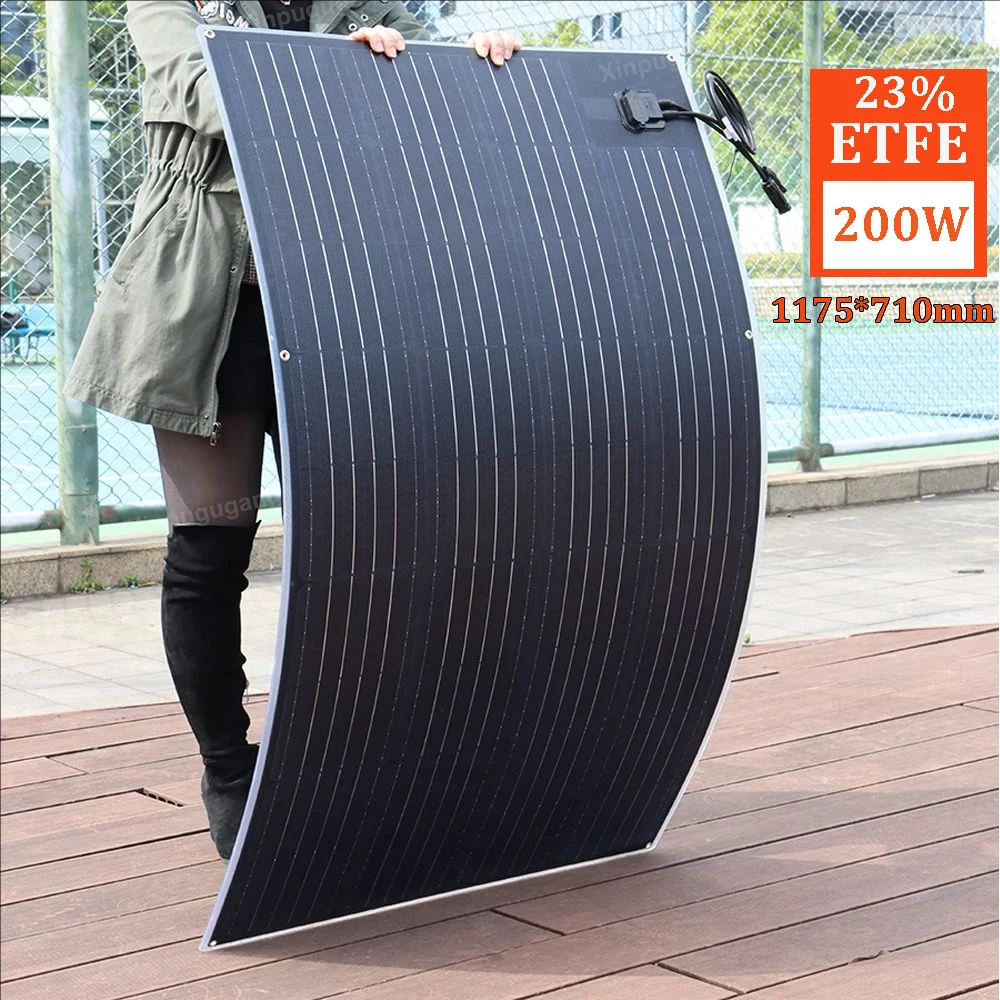 ETFE Zonnepaneel 400w 300w 200w 150w 80w Flexibele Hoge Efficiëntie 23% Fotovoltaïsche Paneel Camper RV Huisdak Mono Cell Bypass Diode EU-magazijn DHL Verzending