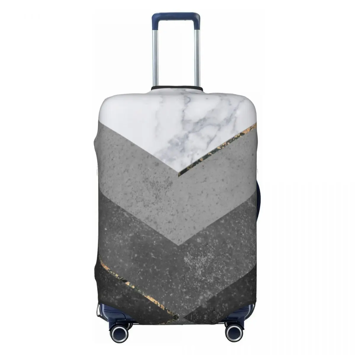 Custom Cute Marble Gray Copper Black Gold Luggage Cover Protector Dust Proof Abstract Pattern Travel Suitcase Covers