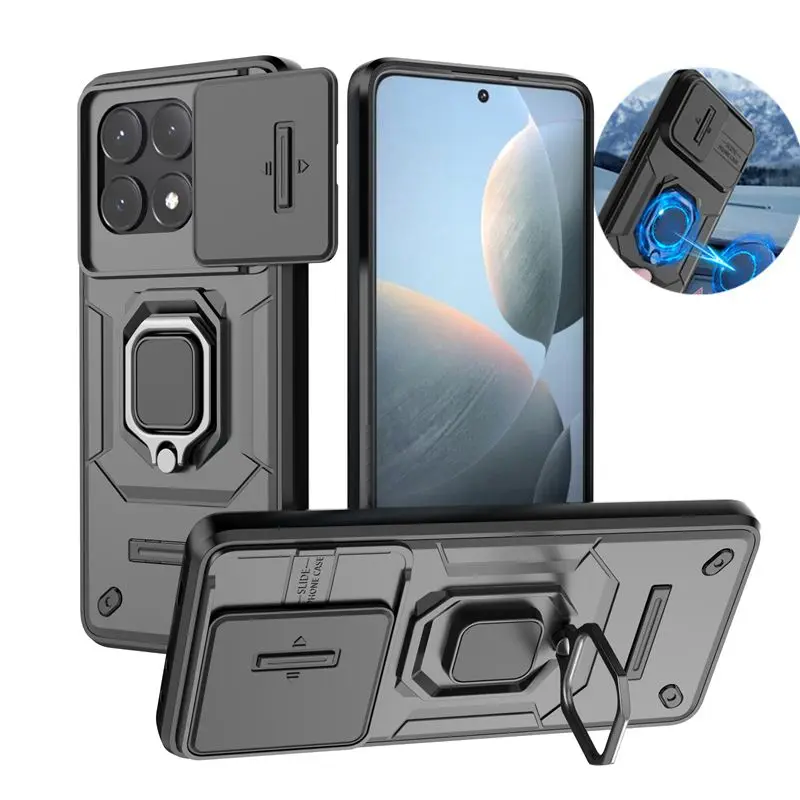 For Xiaomi Poco X6 Pro 5G Case Armor Shockproof Magnetic Ring Stand Holder Case For PocoX6 Poko Little X6Pro X 6 Pro 5G Cover