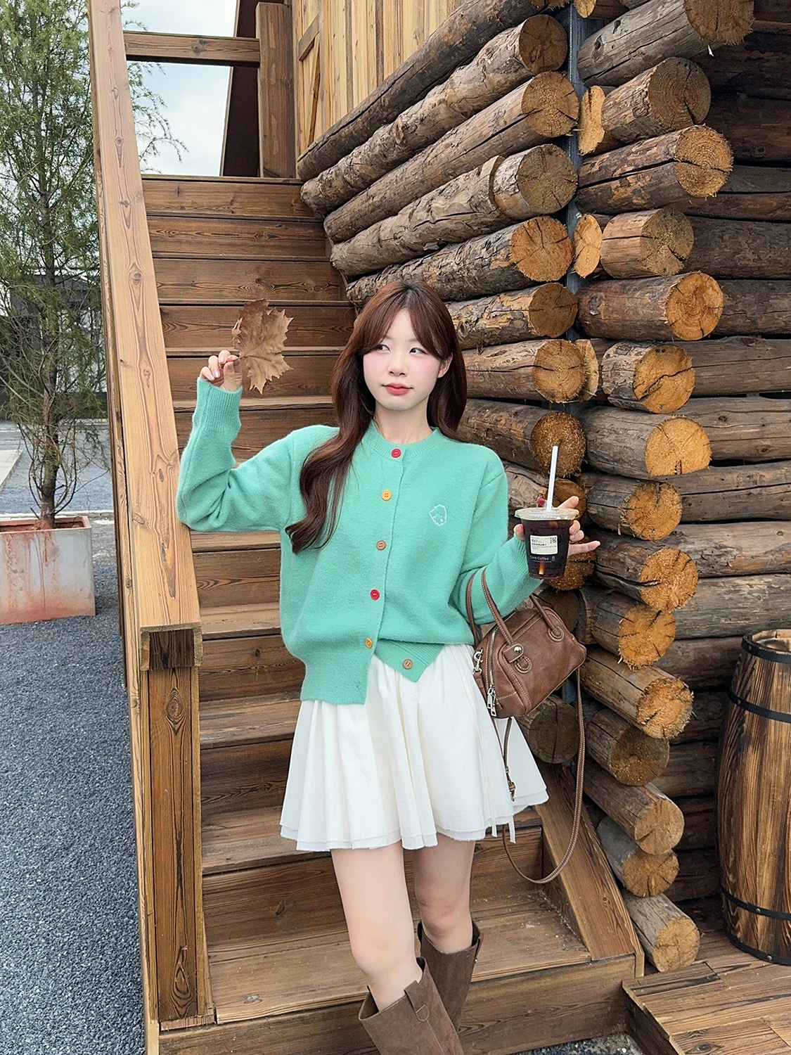 الرجعية الكلب التطريز اللون زر محبوك سترة مفتوحة المرأة فضفاضة تنوعا التخسيس سترة Jaet العصرية أوائل الخريف N...