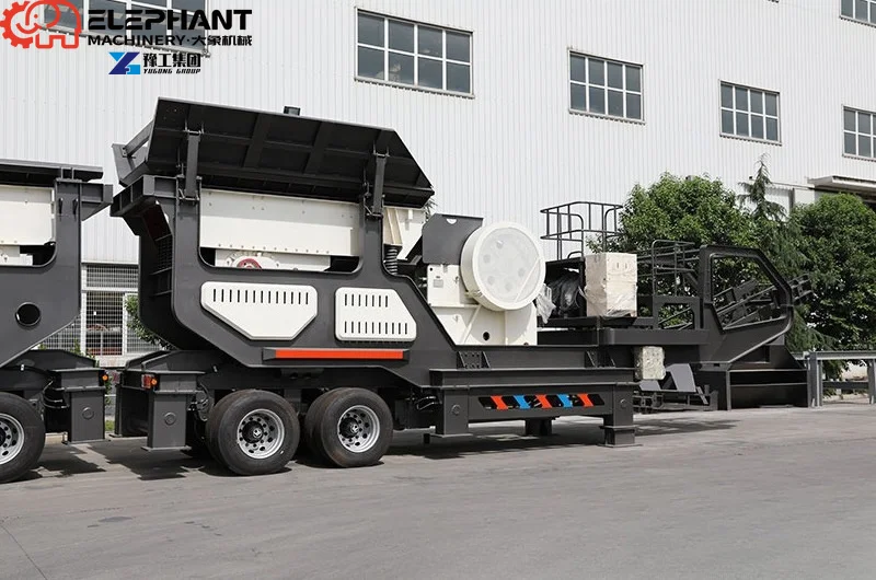 Portable Mobile Crushing Station For Mining Construction Featuring Core Motor Engine Bearing Gearbox Jaw Crusher Hammer Crusher