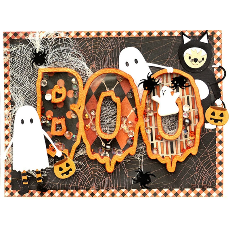 

Halloween Boo Shaker Craft Metal Cutting Dies die cut Scrapbooking Album DIY Paper Card Craft Embossing Die Cuts