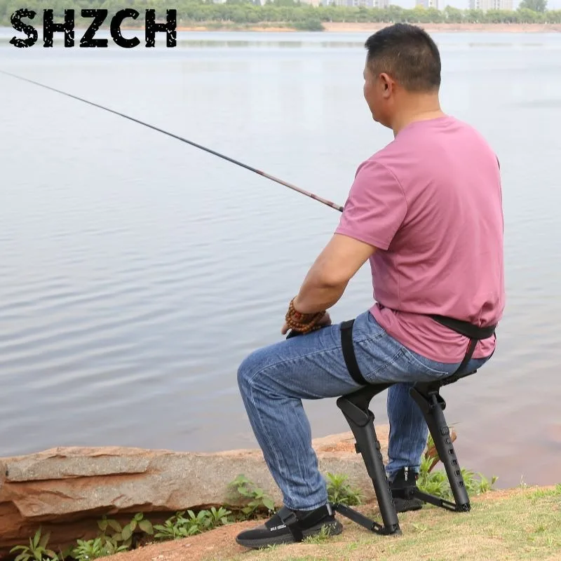 Wearable Seat Adjustable Adult Walking Assist Leg Trainer Out Portable Folding Stool Furniture Garden Chair fishing work outdoor