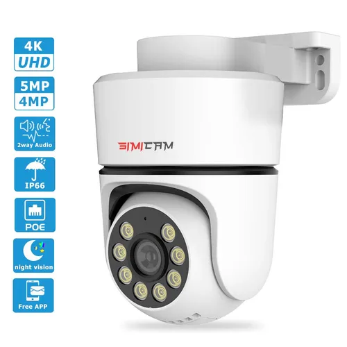 Cámara IP 4K POE PTZ seguridad Onvif visión nocturna en Color al aire libre inteligente AI P2P Pan Tilt con detección de movimiento Audio bidireccional ranura SD