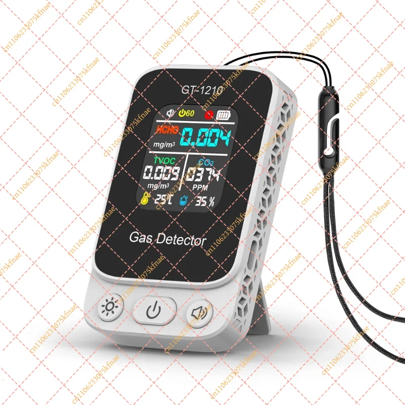Multichannel Air Quality Monitor for HCHO & TVOC, Temperature and Humidity Detector with Real-Time Display & Type-C Power