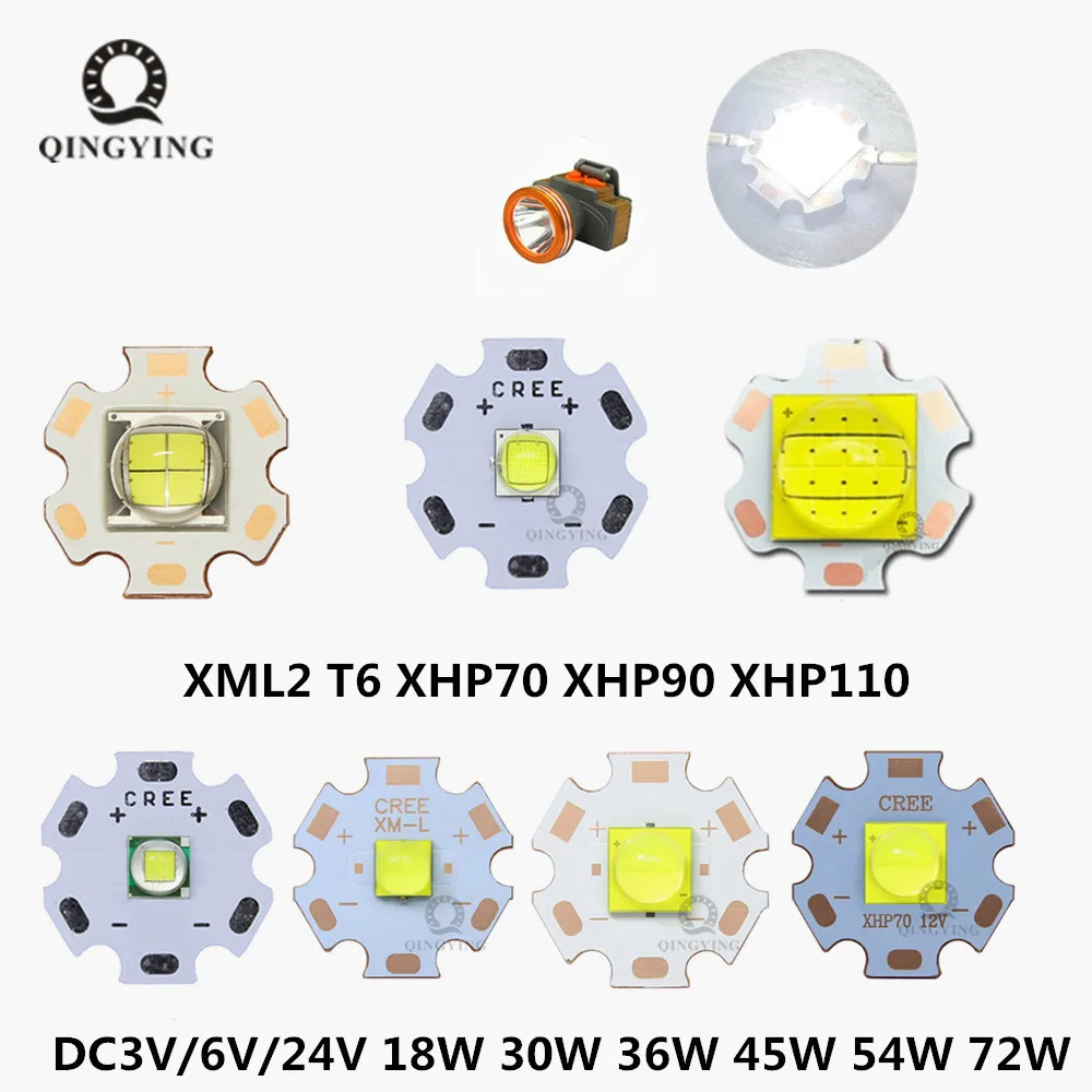 DC3V/6V/24V XML2 T6 XHP70 XHP90 XHP110 LED COB Zastępuje 18W 30W 36W 45W 54W 72W Do latarki samochodowej Źródło światła do nurkowania