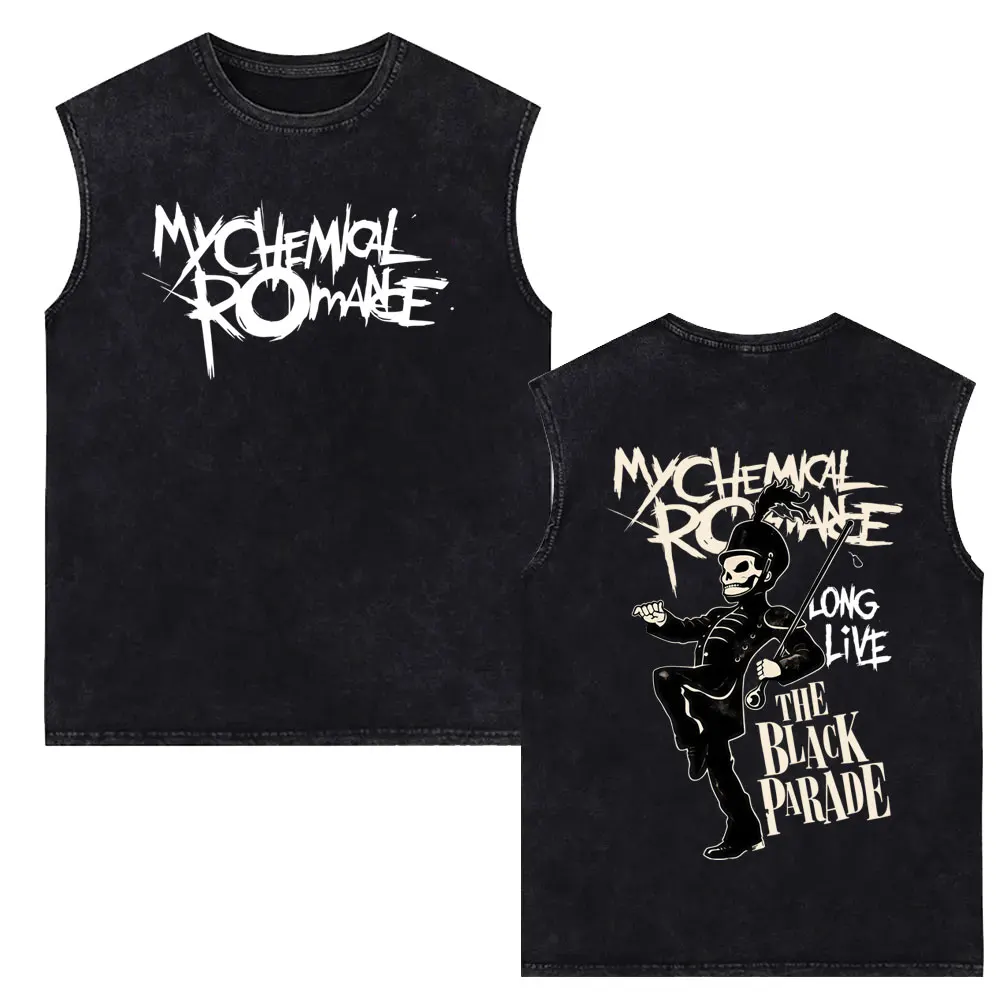 

My Chemical Romance Long Live The Black Parade Vintage Washed Tank Tops T Shirt Men Women Punk Emo Rock Sleeveless Vest T-shirts