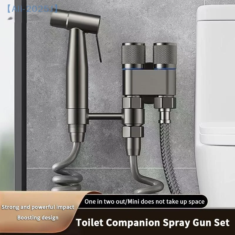 

Ручной опрыскиватель для биде 1 в-2 выхода, двойной регулирующий клапан для унитаза, удлиненный шланг, комплект распылителя для ванной комнаты высокого давления для биде