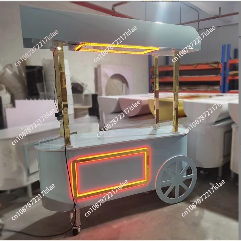 

Свадебное украшение для дня рождения, синий акриловый торт, цветочные тележки для конфет, детский душ, десертный декор