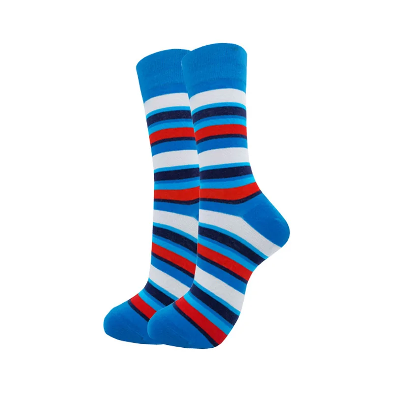 Men Women Couples Lover Socks Happy Socks Colorful Fashion Striped Cotton Business Causal Dress Wedding Gift Socks