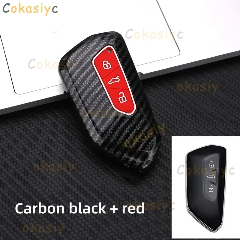 ABS Car Key Cover For VW Golf 8 Protective Shell For Skoda Octavia A8 MK4 Mk8 2020 2021 Seat Leon Mk4 Cupra Formentor Car Key