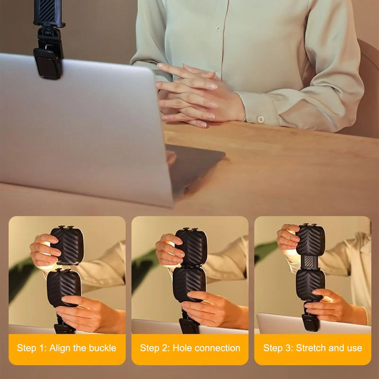 Light For Phone Tripod Light With 3-Color Lighting And RGB Mode Clip On Flashlight Rechargeable For Content Creation Tablet