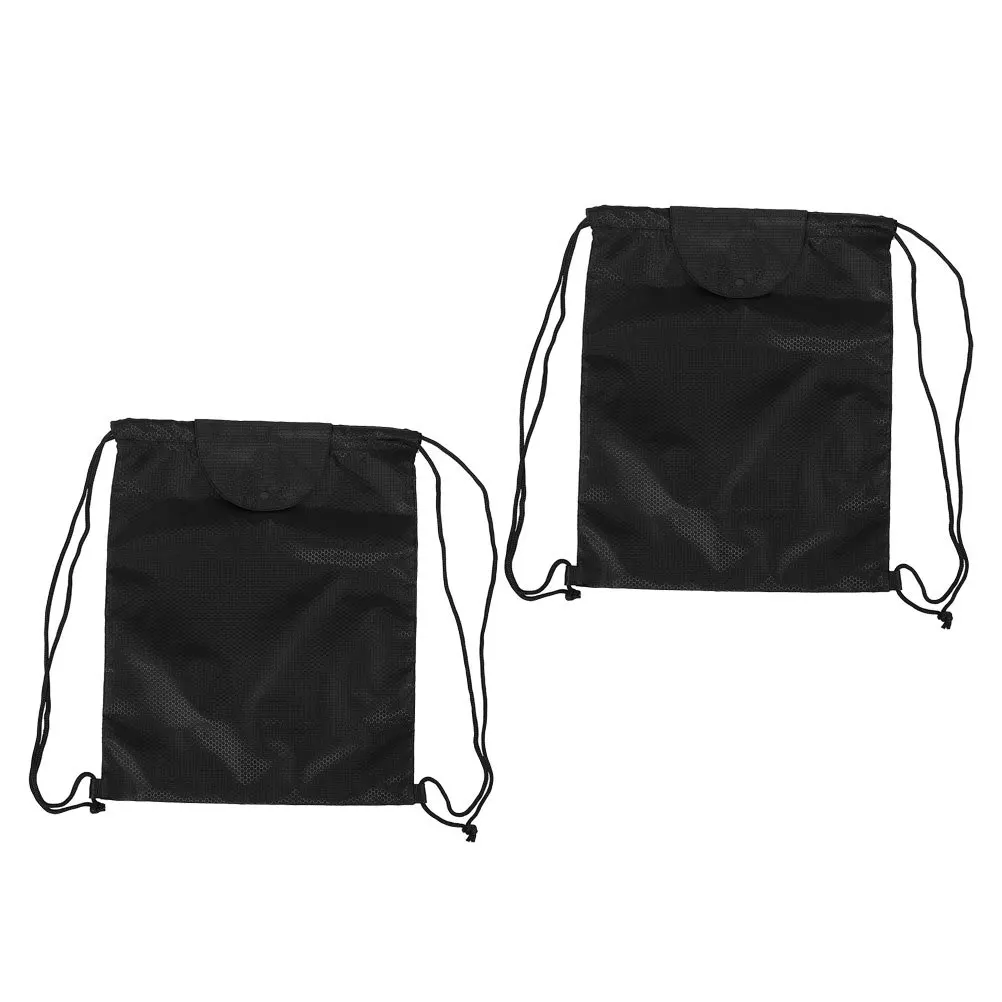 

Storage Bag 2Pcs Motorcycle Visor Backpack Waterproof Oxford Cloth Mesh Drawstring Gym Travel Black