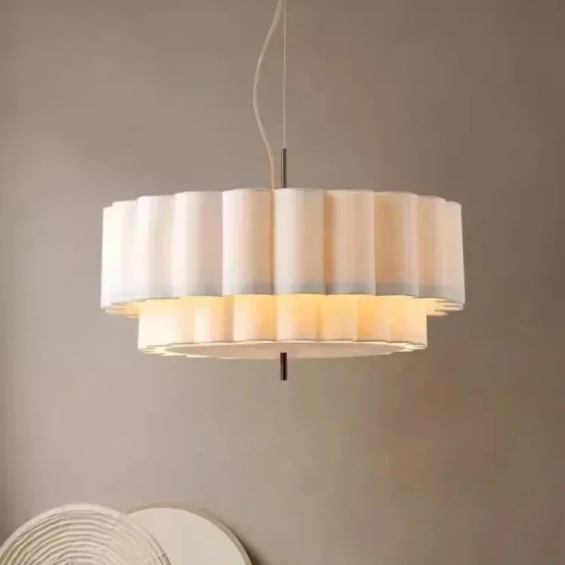 Nowoczesne lampy wiszące Wabi Sabi żyrandol z tkaniny do salonu jadalnia sypialnia oświetlenie wewnętrzne oprawy Retro Bohemia lampa wisząca