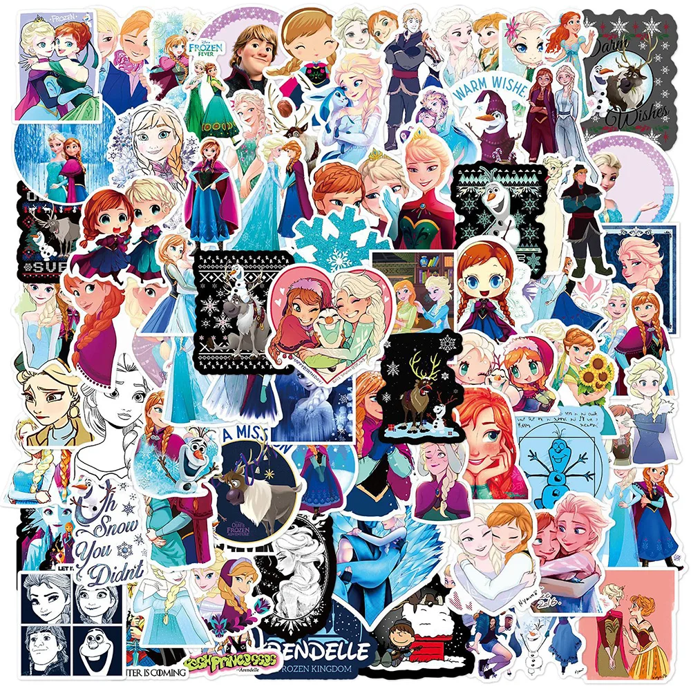 

10/30/50/100pcs Disney Cartoon Frozen Stickers Anna Elsa Princess Decals Decoration Scrapbooking Laptop Phone Cute Kids Sticker