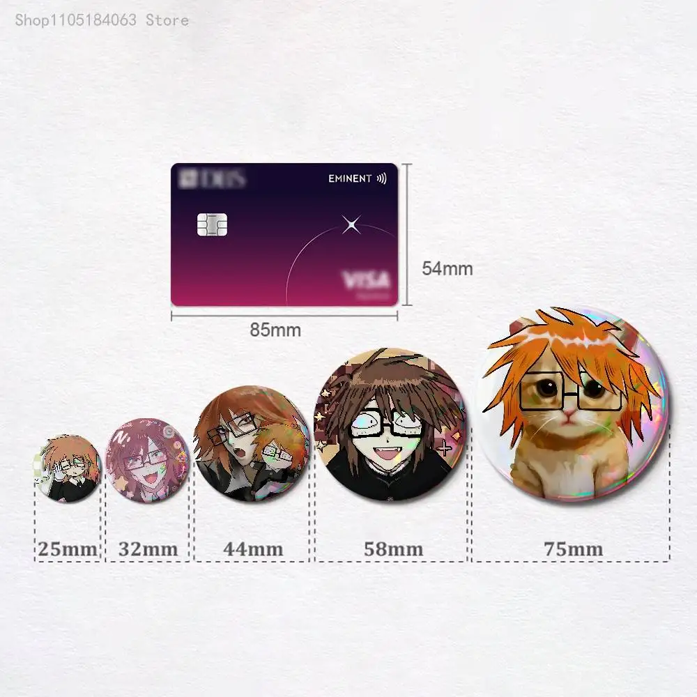 R-Rnfren Randal Luther Nyon Badges 25 32 44 58 75 mm Round Cosplay Pin Bag Decor Fans Collect Friends Gifts Brooch Souvenir