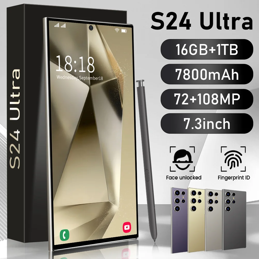 

2025 Original brand new global version S24ultra smartphone 5g 7.3inch HD screen Android 14.0 16GB+1024GB Cell Phone celular