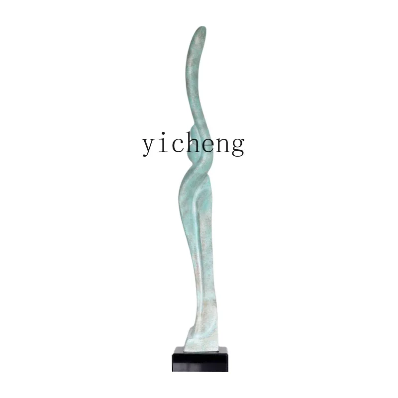 Modern light luxury high-end living room corridor porch slender vertical height ornament art sculpture hotel lobby decoration