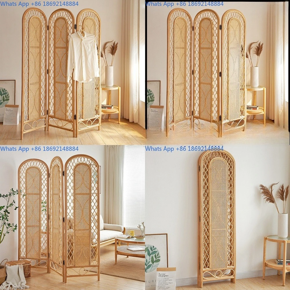 

Handmade Botanical Rattan Room Divider for Living Room Home Decor Minimalist Style Hotel Guesthouse Use