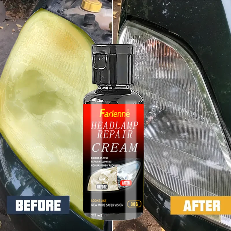 سائل ترميم المصباح الأمامي الجديد للسيارة من Farienne 30 مل - طقم إصلاح المصباح الأمامي لإزالة الضباب بالخدش والأصفر والحماية من الأشعة فوق البنفسجية #3