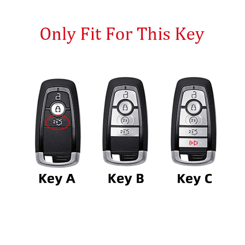 Suitable for Ford Mondeo Lincoln Pilot Navigator F150 Raptor Focus Keyring Package Alloy Car Keybox Cover Keychain Holder Fob Pr