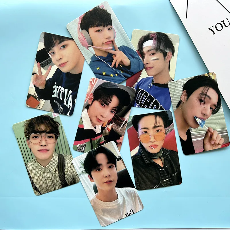 Hot Sales KPOP ATEEZ 8Pcs/Set Calendar Photocards Wooyoung San Mingi Yunho Double Sides Charm Selfie Postcard Fans Birthday Gift