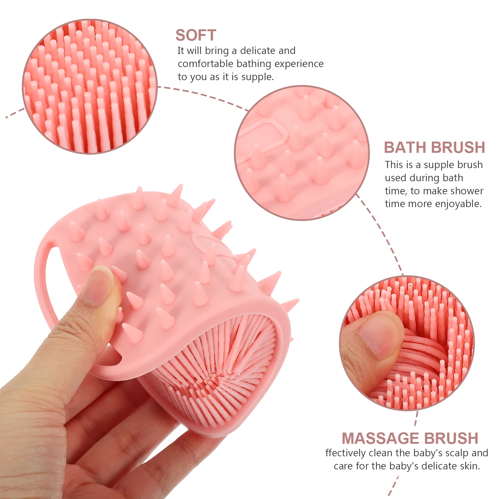

Silicone Hair Washing Brush Deep Cleaning Scalp Massager Body Scrubber For Kids Adults Bathing Tool Shower Accessory