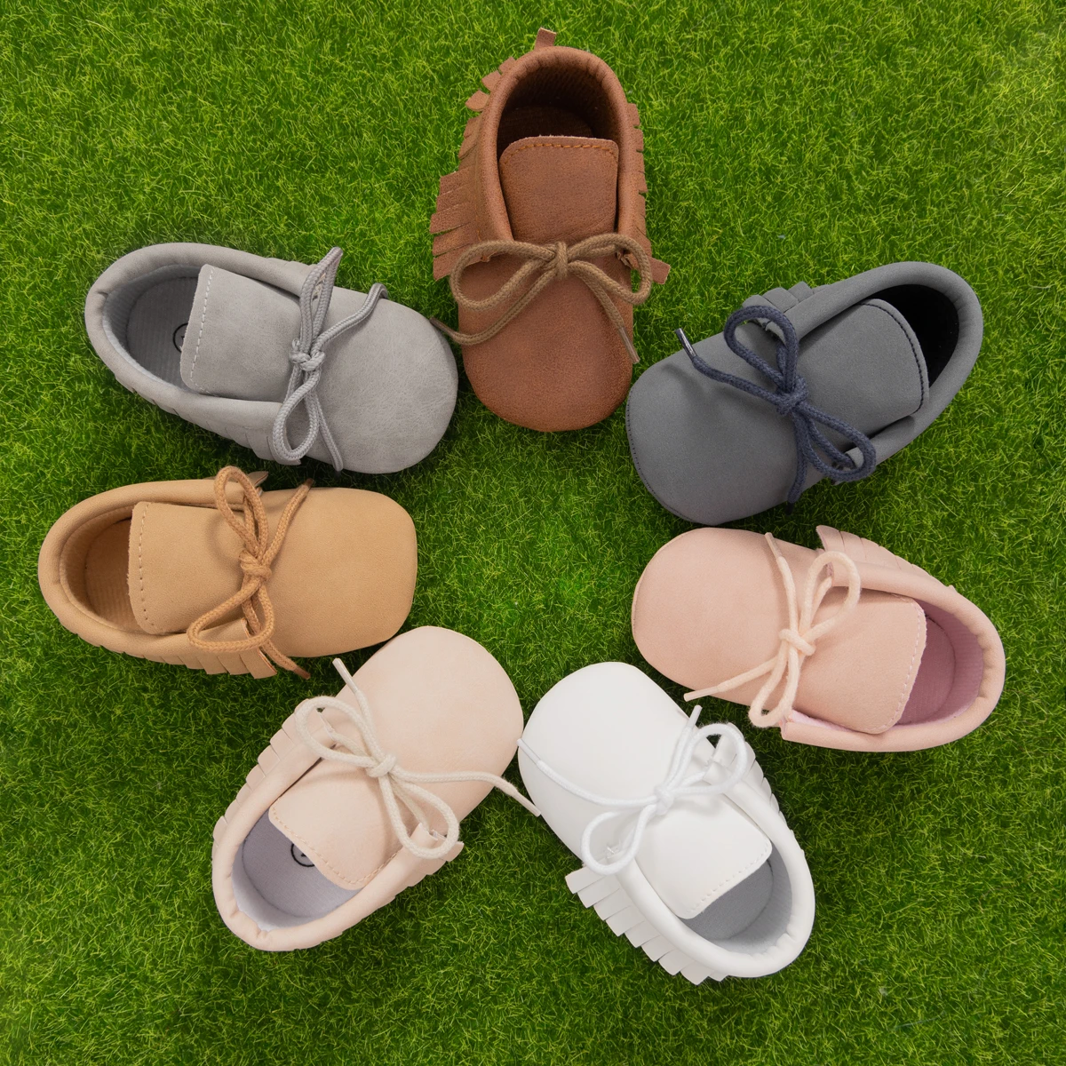 KIDSUN sepatu bayi baru lahir klasik, sepatu kasual bayi laki-laki perempuan sol lunak PU untuk bayi balita 7 warna