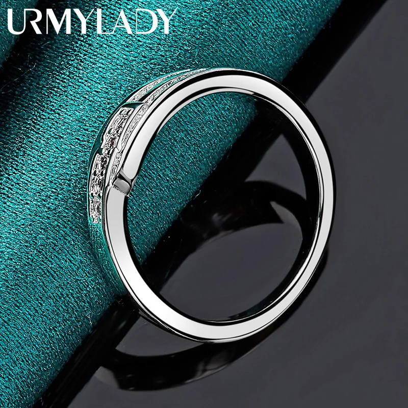 URMYLADY-Anillo de Plata de Ley 925 para mujer, accesorio de circonita AAAAA 7-10 #, joyería de moda para fiesta de boda