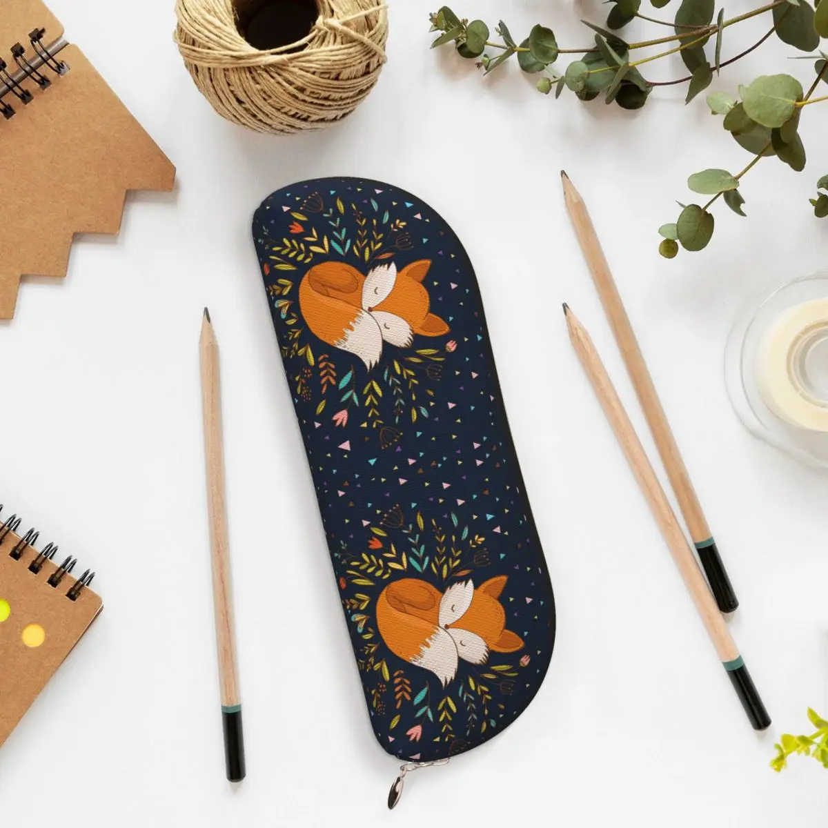 

Милые пеналы с лисой и цветами и треугольниками, пенал для хранения канцелярских принадлежностей, большая вместительная коробка для ручек, сумка-карандаш для мальчиков и девочек