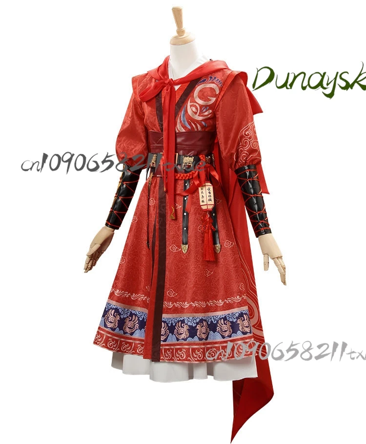 Entomologist Melly Cosplay Spiel Identität V Melly Plinius Cosplay Frau Rotes Kleid Hut Anzug Halloween Party Uniform Prop für Frauen