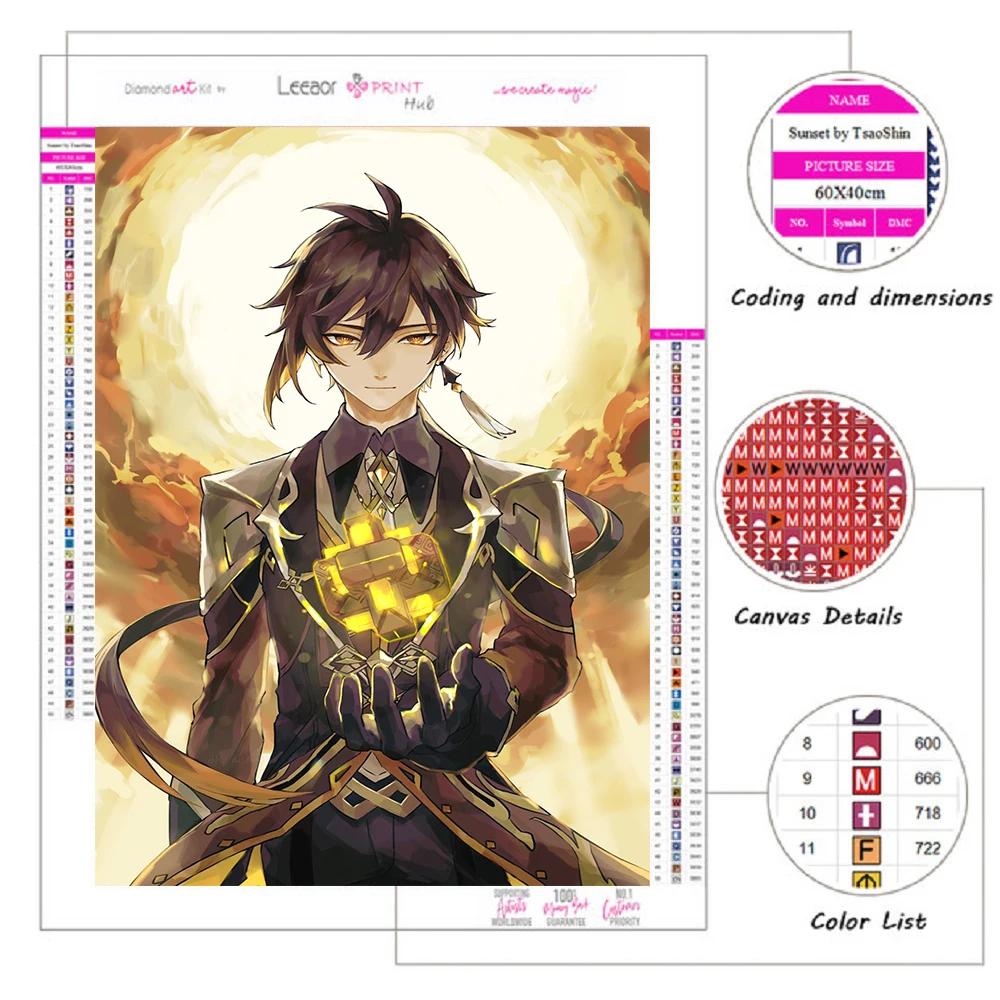 Genshin Impact Anime Diamond Painting 5D DIY Diamond Art Mosaic Embroidery Cross Stitch Kit Home Decor Diamond Painting Zubehör