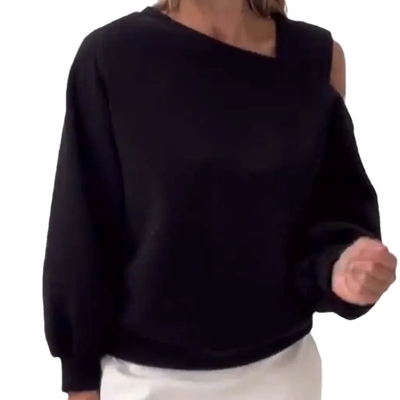 Jesienna Moda Casual Luźna Pluszowa Świąteczna Bluzka Damska Moda Jednolity Kolor Bluza z Kapturem Długi Rękaw Zimowa Odkryta Ciepła Bluza