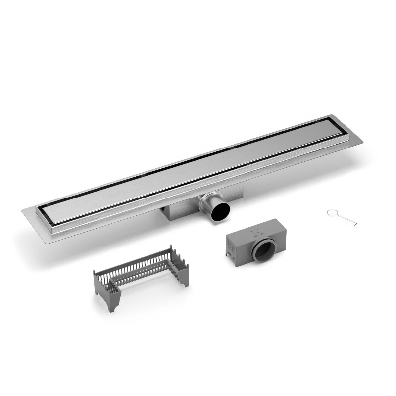 

304 stainless steel floor drain bathroom invisible drainage tile inlay linear design deodorant