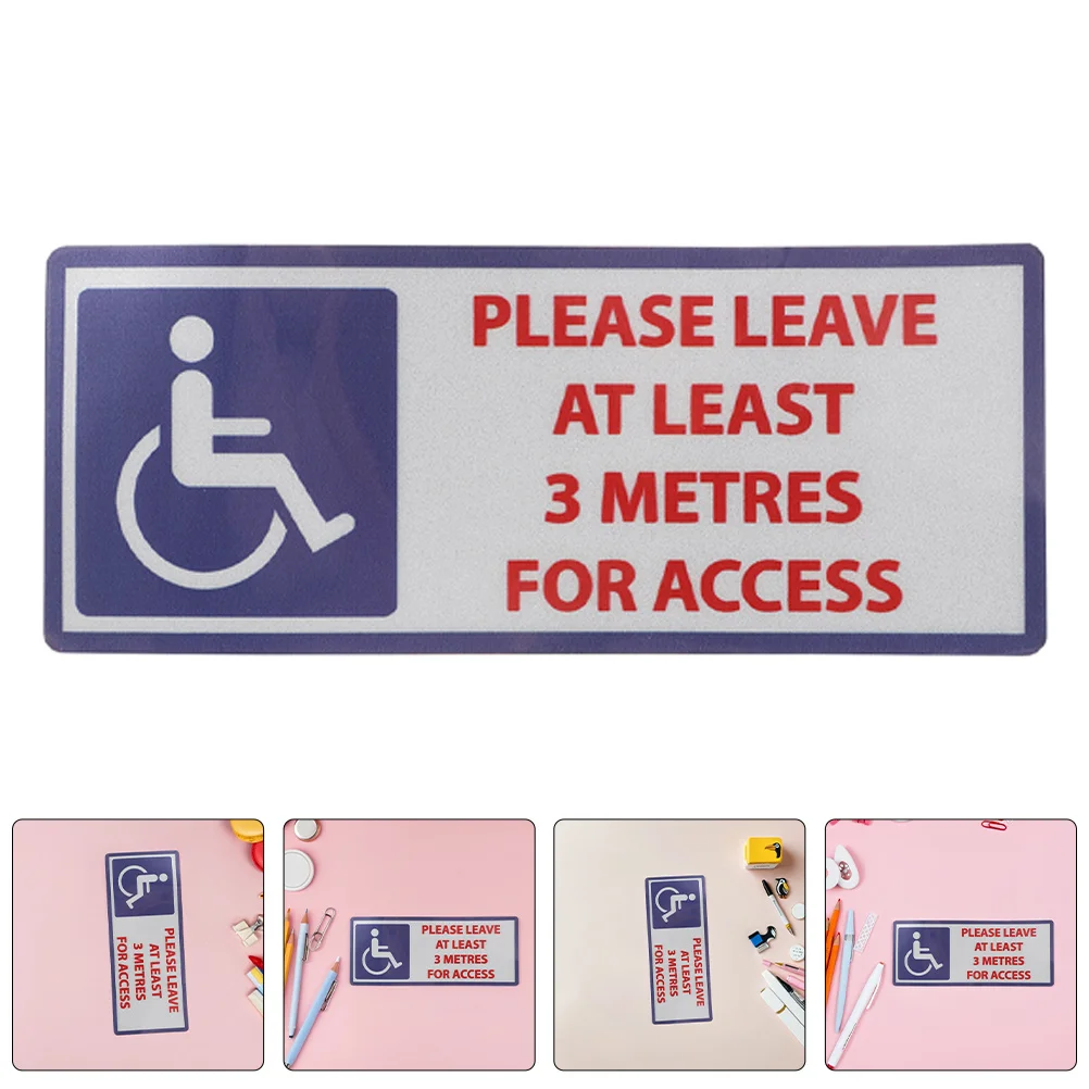 

4pcs Handicap Warning Stickers Reflective Safety Adhesive Decals Disabled Sign Durable 3M Distance Self Adhesive Decal For