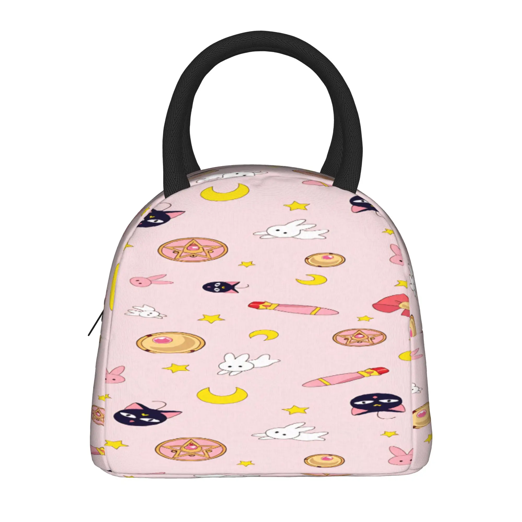 

Usagi Tsukino Lunch Bag Sailors Moons Funny Lunch Box Travel Portable Thermal Tote Handbags For Men Oxford Print Cooler Bag
