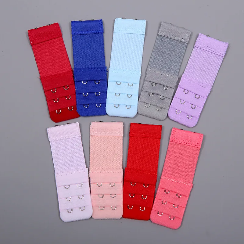 12 Colors 1Pc Women Bra Strap Extender 3 Rows 2 Hooks Bra Extenders Clasp Strap Sewing Tools Intimates Accessories