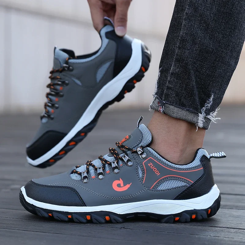 Hiking Boots Men's Black Sneakers Waterproof and Durable Mountaineering Shoes, Vulcanized Shoes for Men Size 39 48 Elegant Shoes