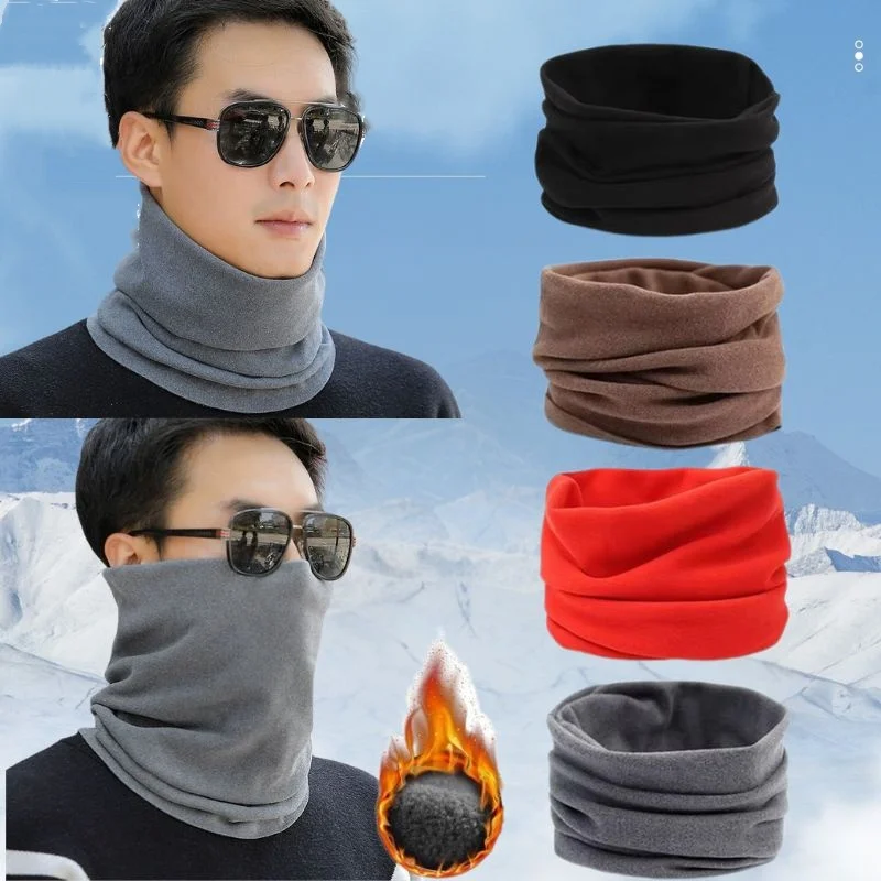 

Winter Women Warm Velvet Scarf Solid color Winter Snood Scarves Lady Warm Fleece Windproof Neck Warmer Unisex Ring Scarfs